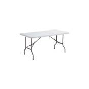 Table multi-usages pliante d'extérieure grise l 152 x p 76 cm - Maxiburo