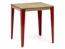 Table salle à manger lunds 80x80x75cm rouge-vieilli box furniture CCVL808075 RJ-EV