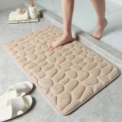 Tapis de salle de bain et tapis de toilette en forme de U 2 pieces en mousse a memoire de forme absorbant a sechage rapide tapis de sol de douche 30