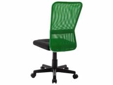 Vidaxl chaise de bureau noir et vert 44x52x100 cm tissu