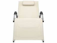 Vidaxl chaise longue textilène crème et gris