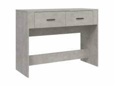Vidaxl table console gris béton 100x39x75 cm bois d'ingénierie