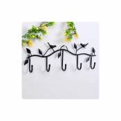 Wewoo 2 PCS motif d'oiseaux en fer forgé décoré crochets simples noir