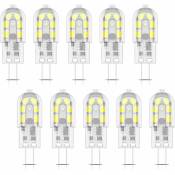 10X G4 Ampoule led 2W led Bulb 12 smd 2835LEDs Blanc Froid 6000K Ampoule Lampe 200LM Équivalent à Lampe Halogène 20W AC/DC12V - Groofoo