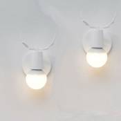 2 Pack Applique Murale Design Contemporain E27 Luminaire Forme Cerf Lampe de Mur Luminaire Eclairage Blanc