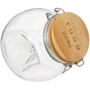 5five - bocal verre couvercle pin wording 1,6l - Transparent et bois clair
