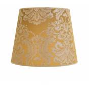 Abat-jour Willow en tissu doré avec motifs baroques au style classique pour lampadaire avec culot E27 - Or - Or