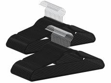 ACAZA 50 cintres antidérapants - cintres ultra-fins - cintres avec barre de pantalon ou de jupe - noir