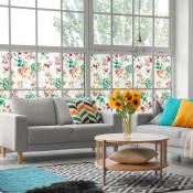 Ambiance-sticker - Film Fenêtre Anti Regard Occultant - motif floral xl - Stickers pour Vitres & Porte de Douche - 40X200cm - multicolore