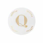 Assiette à mignardises Lettering / Ø 12 cm - Lettre Q - Bitossi Home blanc en céramique