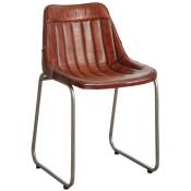 Aubry Gaspard - Chaise en cuir de buffle et métal
