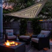 Auvent avec éclairage led balcon de jardin auvent solaire solaire à led, optique ciel étoilé avec interrupteur, 150x led, l 360 cm