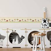 Bordure Impression d'art Leffler Chambre d'enfant Cuisine Poussette bébé multicolore Mur déco autocollant 1x 120x10cm - multicolore