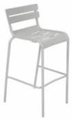 Chaise de bar Luxembourg / H 80 cm - Aluminium - Fermob gris en métal
