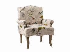 Chaise rembourrée avec motif floral, fauteuil de salon