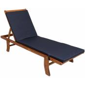 Coussin de chaise longue 190x60x4cm, marine, coussin