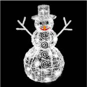 Déco lumineuse Bonhomme de neige en 3D 100 led Blanc h 60 cm - Feeric Christmas - Blanc