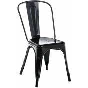Décoshop26 - Chaise empilable style industriel factory métal noir