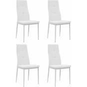 Décoshop26 - Lot de 4 chaises de salle à manger cuisine design élégant synthétique blanc