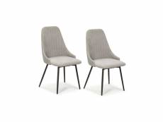 Duo de chaises pivotantes simili cuir-tissu gris - lema - l 50 x l 55 x h 90 cm - neuf
