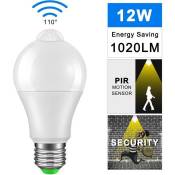 E27 12W Ampoule LED Capteur Capteur PIR Lampe à économie