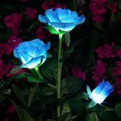 Groofoo - Lumières de fleur solaire Rose artificielles