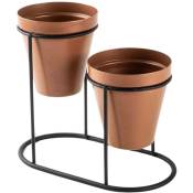 Hanah Home - Cache-pots en métal 2 pots Decorative