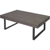 HHG - Table basse de salon Kos T576, mvg 40x110x60cm chêne foncé, pieds métalliques - brown