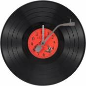 Horloge murale disque de vinyle noir à piles Horloge