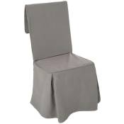 Housse de chaise coton gris 45x130cm - Atmosphera créateur