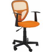 Idimex - Chaise de bureau pour enfant studio fauteuil pivotant réglable en hauteur avec accoudoirs, revêtement mesh orange - Orange