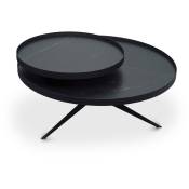 LALIE - Table basse ronde à plateaux rotatifs en céramique