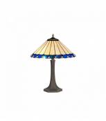 Lampe de table Tiffany Calais 2 Ampoules Bleu