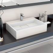 Lavabo à poser Lavabo Vasque salle de bain 50x38x13 cm Fonte minérale/marbre Blanc