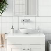 Lavabo de salle de bain Céramique Blanc mat Rond