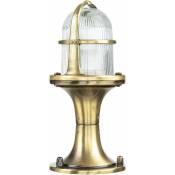 Licht-erlebnisse - Lampe d'extérieur en laiton verre 25 cm E17 IP64 chemin lumière lampe sur pied - Laiton Antique