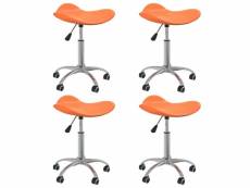 Lot de chaises pivotantes de salle à manger 4 pcs orange similicuir - orange - 44 x 44 x 57 cm