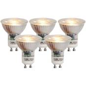 Luedd - Lot de 5 lampes led GU10 filament flamme 1W 80 lm 2200K - Transparent