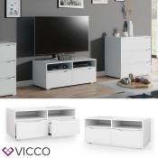 Meuble bas Vicco Ruben blanc, meuble TV, meuble télé, étagère, table
