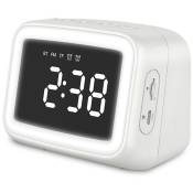 Mini Horloge Double RéVeil Veilleuse Carte Haut-Parleur Bluetooth Haut-Parleur Carte Horloge Haut-Parleur