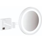 Miroir de rasage avec éclairage led Hansgrohe AddStoris blanc mat - Blanc mat