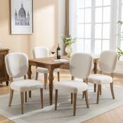 Okwish - Ensemble de 4 chaises de salle à manger, chaises rembourrées avec dossiers de chaise décorés de clous en cuivre, chaise de salle à manger