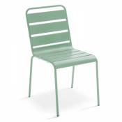 Oviala - Chaise de jardin en métal vert sauge - Palavas - Vert Sauge