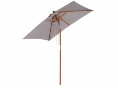 Parasol rectangulaire inclinable bois polyester haute