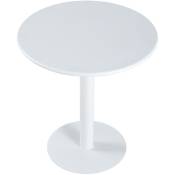 Pegane - Table ronde en métal coloris blanc - diamètre 70 x hauteur 73 cm