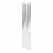 Porte de placard coulissante atelier vitrée blanc avec cadre blanc GoodHome Arius H. 248 5 x L. 61.2 cm