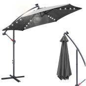 Swanew - Parasol - parasol jardin, parasol, parasol de balcon - 300 cm Gris mit led - Gris