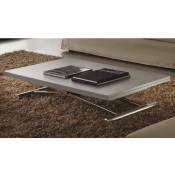 Table basse relevable bois gris ciment Soft 110x70/140