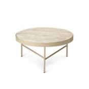 Table basse Travertine / Large - Ø 70,5 x H 35 cm - Ferm Living beige en pierre