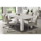 Table de salle à manger extensible, Console extensible, Table moderne avec rallonge, 160 / 220x88h80 cm, Couleur blanc - Dmora